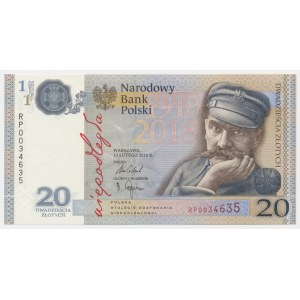 20 złotych 2018 - 100-lecie odzyskania Niepodległości -