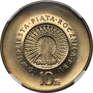 10 złotych 1969 25 rocznica PRL - NGC MS65