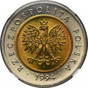 5 złotych 1994 - NGC MS66