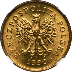 5 groszy 1990 - NGC MS65