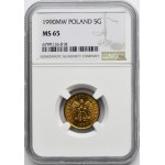 5 groszy 1990 - NGC MS65