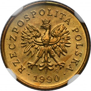 1 grosz 1990 - NGC MS66