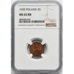 2 grosze 1939 - NGC MS65 RB