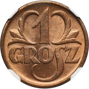 1 grosz 1938 - NGC MS65 RB