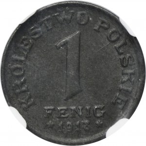 Polish Kingdom, 1 pfennig 1918 - NGC MS65