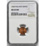 1 grosz 1939 - NGC MS65 RD