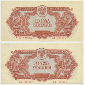 2 złote 1944 ...owym - XT - kolejne numery (2 szt.)
