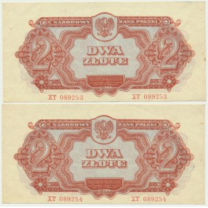 2 or 1944 ...owym - XT - numéros consécutifs (2 pcs.)