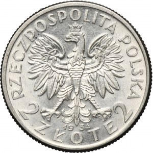 Głowa kobiety, 2 złote 1934