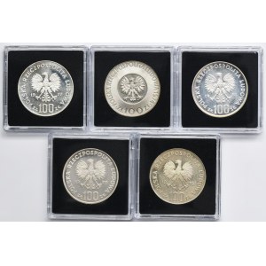 Zestaw, 100 złotych 1974-1981 (5 szt.)