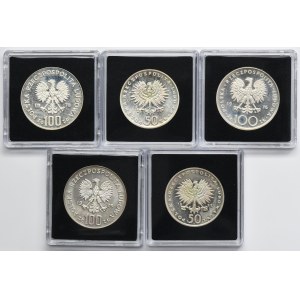 Zestaw, 50 złotych i 100 złotych (5 szt.)