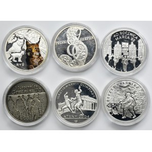 Ensemble, 10 zlotys et pièce commémorative de la Monnaie de Varsovie (6 pièces).