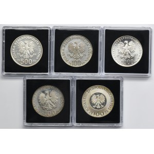 Set, 100 zlotys, 500 zlotys et 1 000 zlotys (5 pièces).