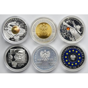 Zestaw, 10 złotych 2002-2009 (6 szt.)