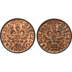 Zestaw, 2 grosze 1938 i 1939 (2 szt.)