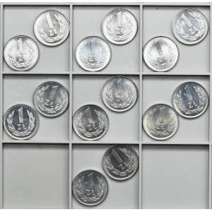 Zestaw, 1 złoty 1975-1985 (14 szt.)