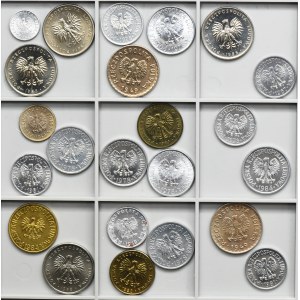Zestaw, 1-50 groszy, 1 złoty, 5 złotych i 10 złotych (23 szt.)