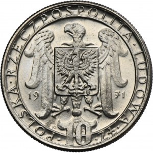 PRÓBA NIKIEL, 10 złotych 1971 50. Rocznica III Powstania Śląskiego