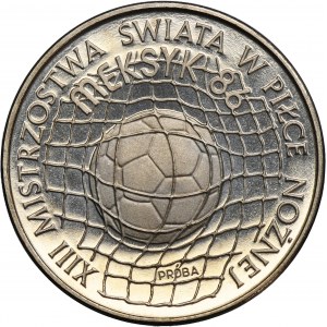 PRÓBA NIKIEL, 500 złotych 1986 XIII Mistrzostwa Świata w Piłce Nożnej - Meksyk '86
