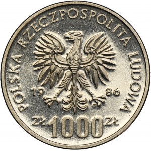 PRÓBA NIKIEL, 1.000 złotych 1986 XIII Mistrzostwa Świata w Piłce Nożnej - Meksyk '86