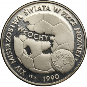 ÉCHANTILLON DE NIKIEL, 20 000 or 1989 XIVe Coupe du monde de football - Italie 1990