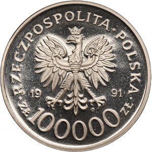 PRÓBA NIKIEL, 100.000 złotych 1991 Mjr Henryk Dobrzański Hubal