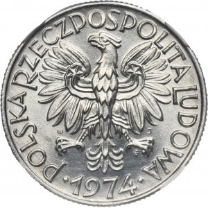 5 złotych 1974 Rybak - NGC MS65