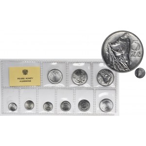 Zestaw, Polskie Monety Aluminiowe 1949-1976 (9 szt.) - RYBAK Z TRAWKĄ