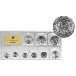Zestaw, Polskie Monety Aluminiowe 1949-1976 (9 szt.) - RYBAK Z TRAWKĄ