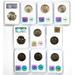 Set, PRL, 10 zloty, 20 zloty, 50 zloty et 100 zloty (10 pièces).