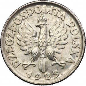 Kobieta i kłosy, 1 złoty Londyn 1925 - kropka po dacie