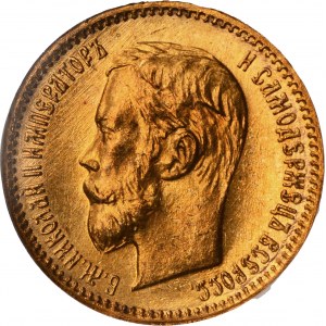 Russia, Nicholas II, 5 Rouble Petersburg 1902 AP - NGC MS65
