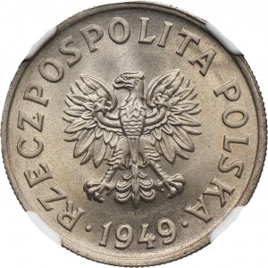 50 groszy 1949 Miedzionikiel - NGC MS65