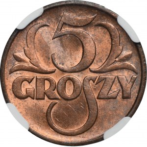 5 groszy 1937 - NGC MS64 RB