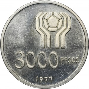 Argentine, 3 000 pesos 1977 - Coupe du monde