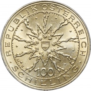 Autriche, Deuxième République, 100 Shillings Vienne 1978 - Bataille de Dürnkrut