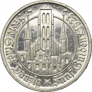 Ville libre de Dantzig, 5 florins 1923 Église