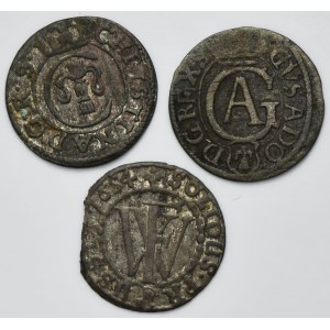 Set, Ducal Prussia, Livonia under Sweden and Elbing under Sweden, Schilling (3 pcs.)