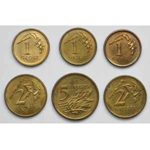 Set, 1 penny, 2 pennies and 5 pennies - REFUNDS (6 pieces).