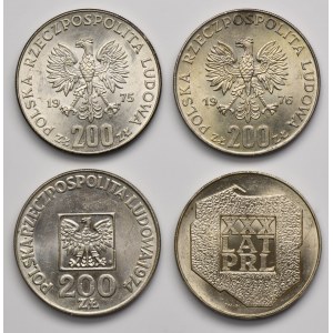 Zestaw, 200 złotych 1974-1976 (4 szt.)