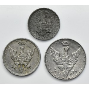 Set, Polish Kingdom, 5 pfennig, 10 pfennig and 20 pfennig (3 pcs.)