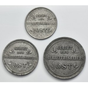 Set, Ost, 1 kopeck, 2 kopeck and 3 kopeck 1916 (3 pcs.)