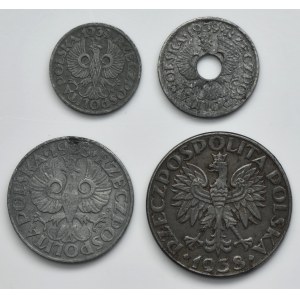Set, General Government, 1 grosz, 5 grosz, 20 grosz and 50 grosz (4 pcs.)