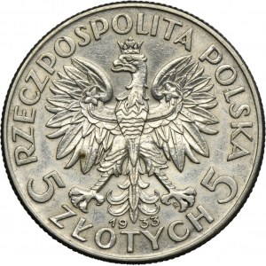 Głowa Kobiety, 5 złotych Warszawa 1933