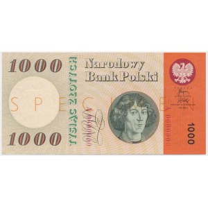1.000 złotych 1965 - SPECIMEN - A 0000000 - nadruk pomarańczowy -