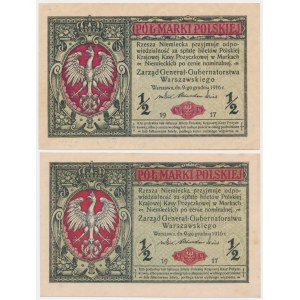 Set, 1/2 marque 1916 - Général (2 pcs).
