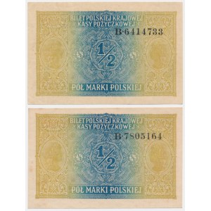 Set, 1/2 marque 1916 - Général (2 pcs).