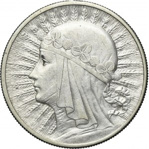 Głowa Kobiety, 10 złotych Londyn 1932