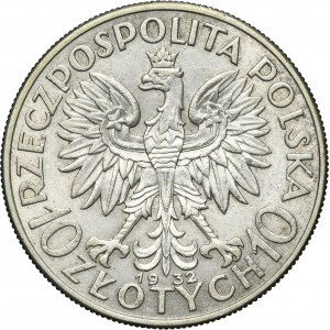 Głowa Kobiety, 10 złotych Londyn 1932