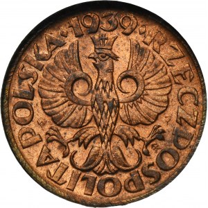 1 grosz 1939 - NGC MS65 RB